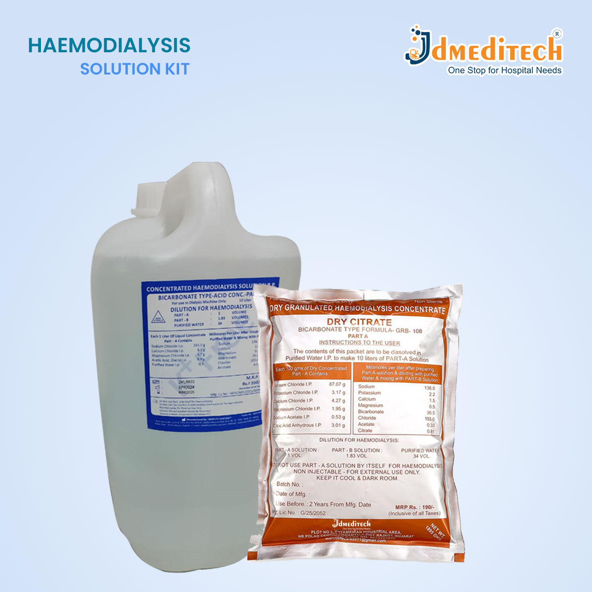 Haemodialysis Solution Kit jdmeditech Haemodialysis Solution Kit jdmeditech