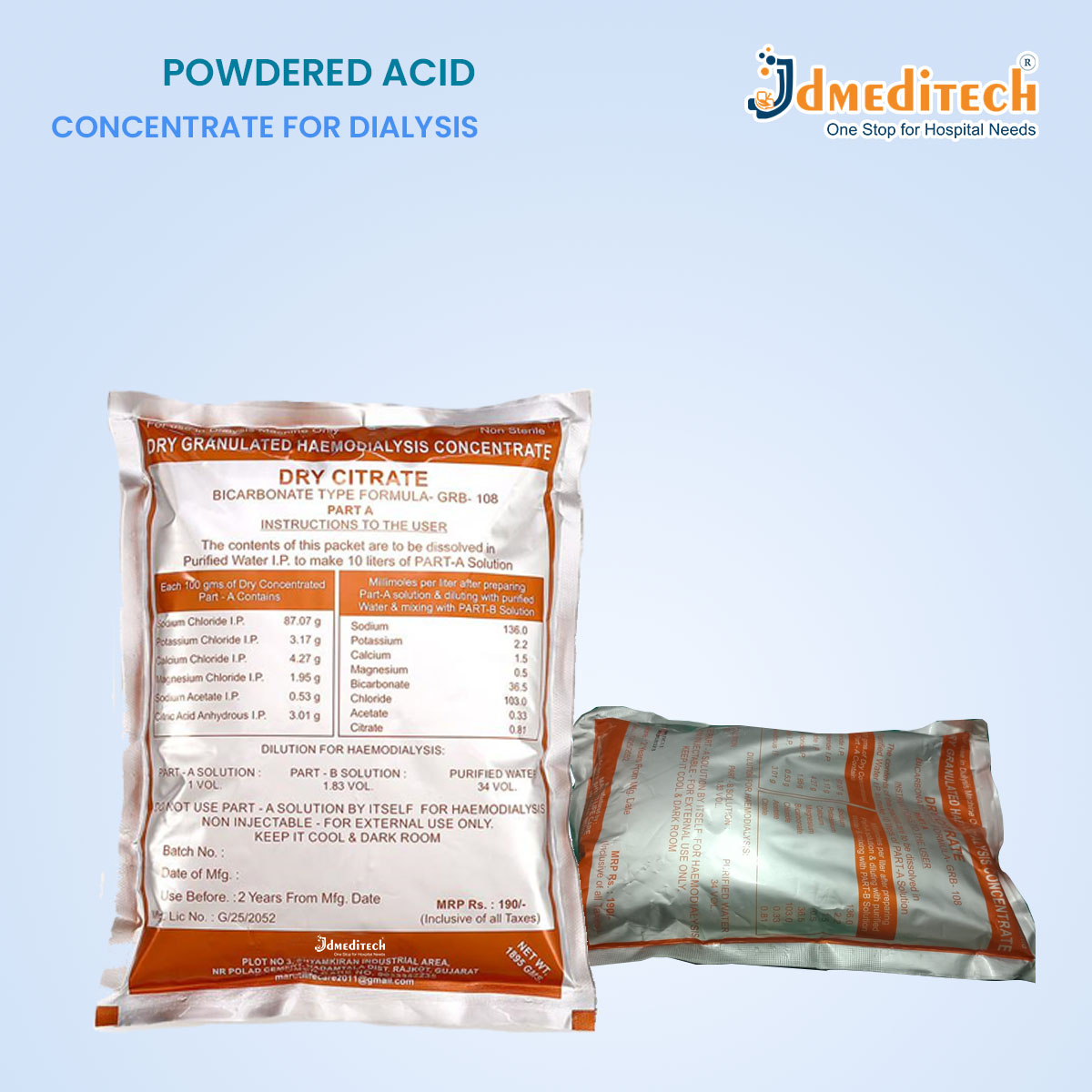 Powdered Acid Concentrate For Dialysis jdmeditech