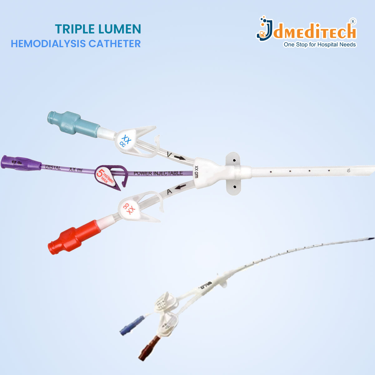 Triple Lumen Hemodialysis Catheter jdmeditech