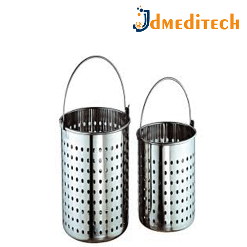 Autoclave SS Perforated Bucket jdmeditech