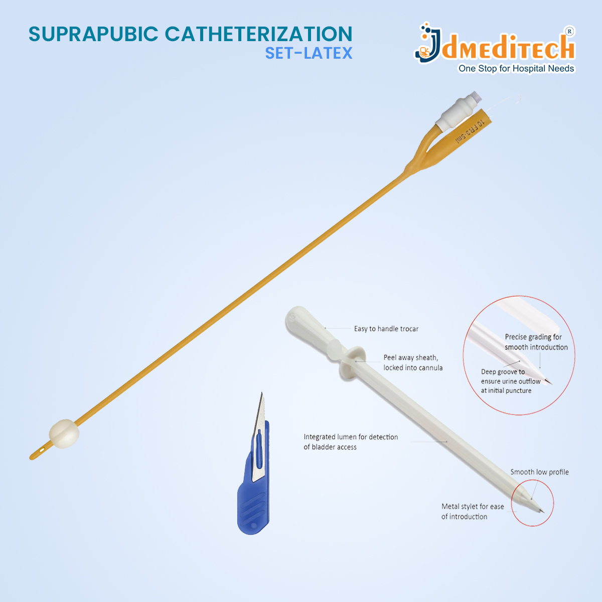 Suprapubic Catheter Set Latex jdmeditech
