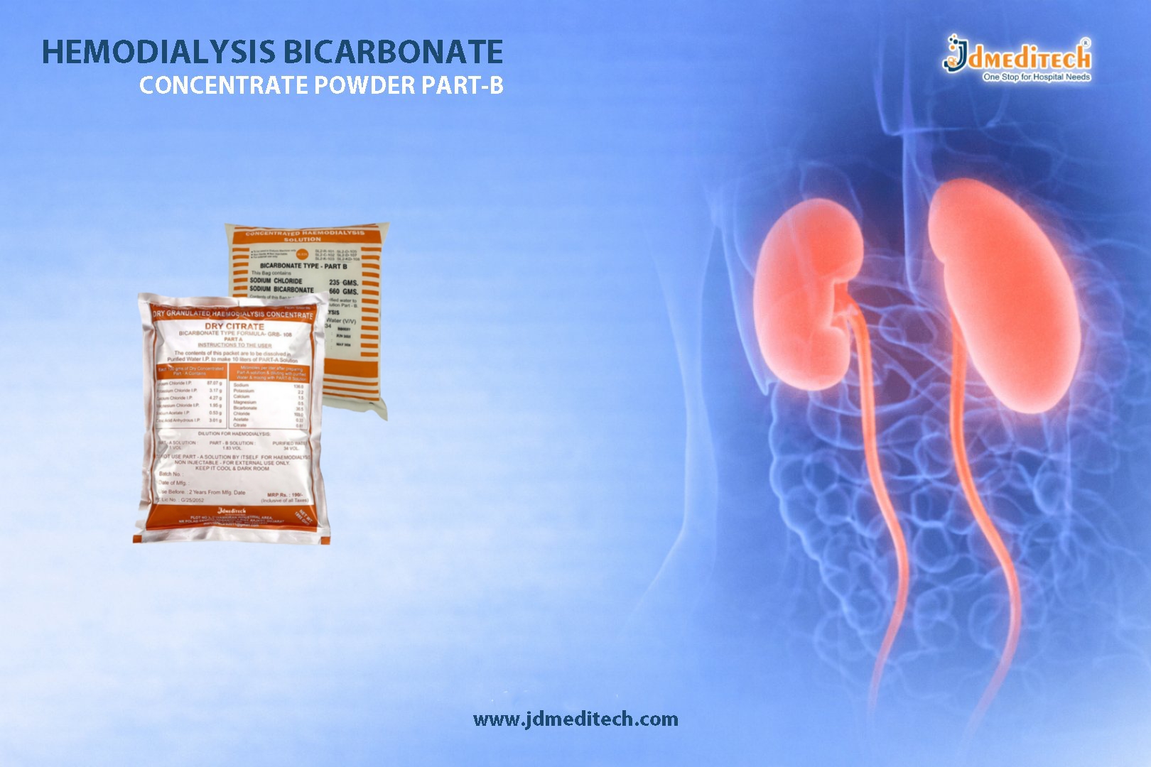 Hemodialysis Bicarbonate Concentrate Powder (Part B) for Dialysis