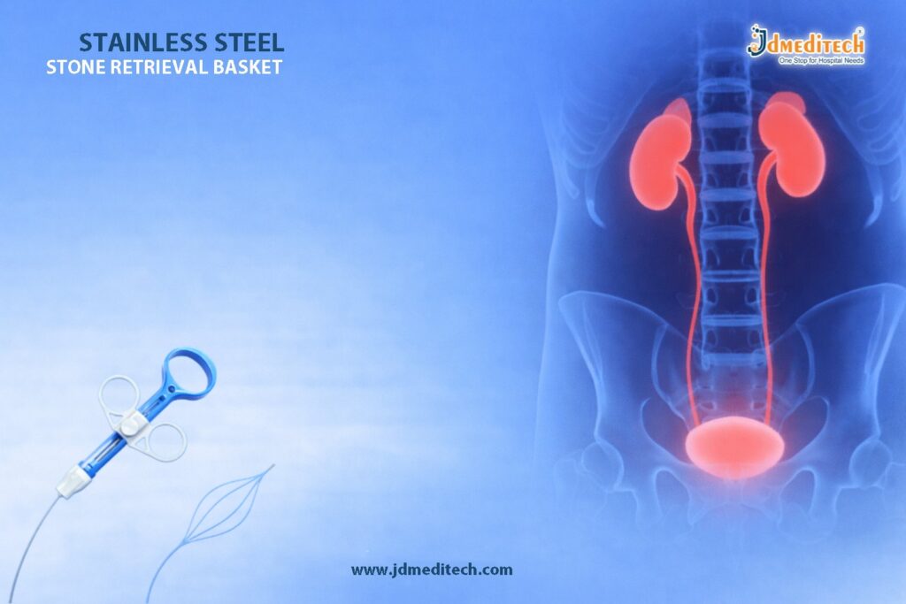 SS Stone Retrieval Basket for Urological Stone Extraction