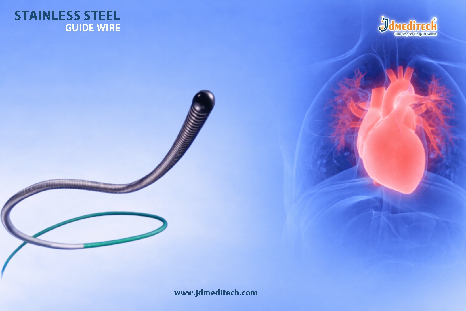 Stainless Steel Guide Wire for Smooth and Controlled Device Placement