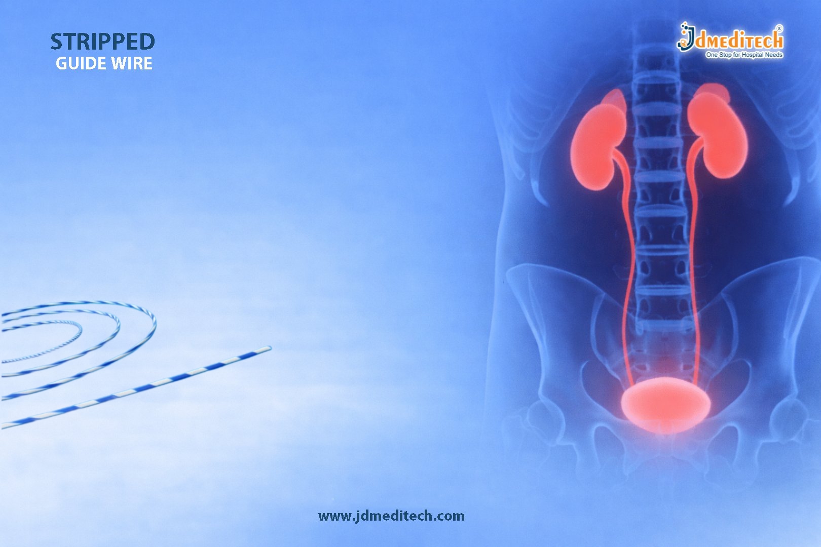 Stripped Guide Wire for Accurate Placement & Radiopacity