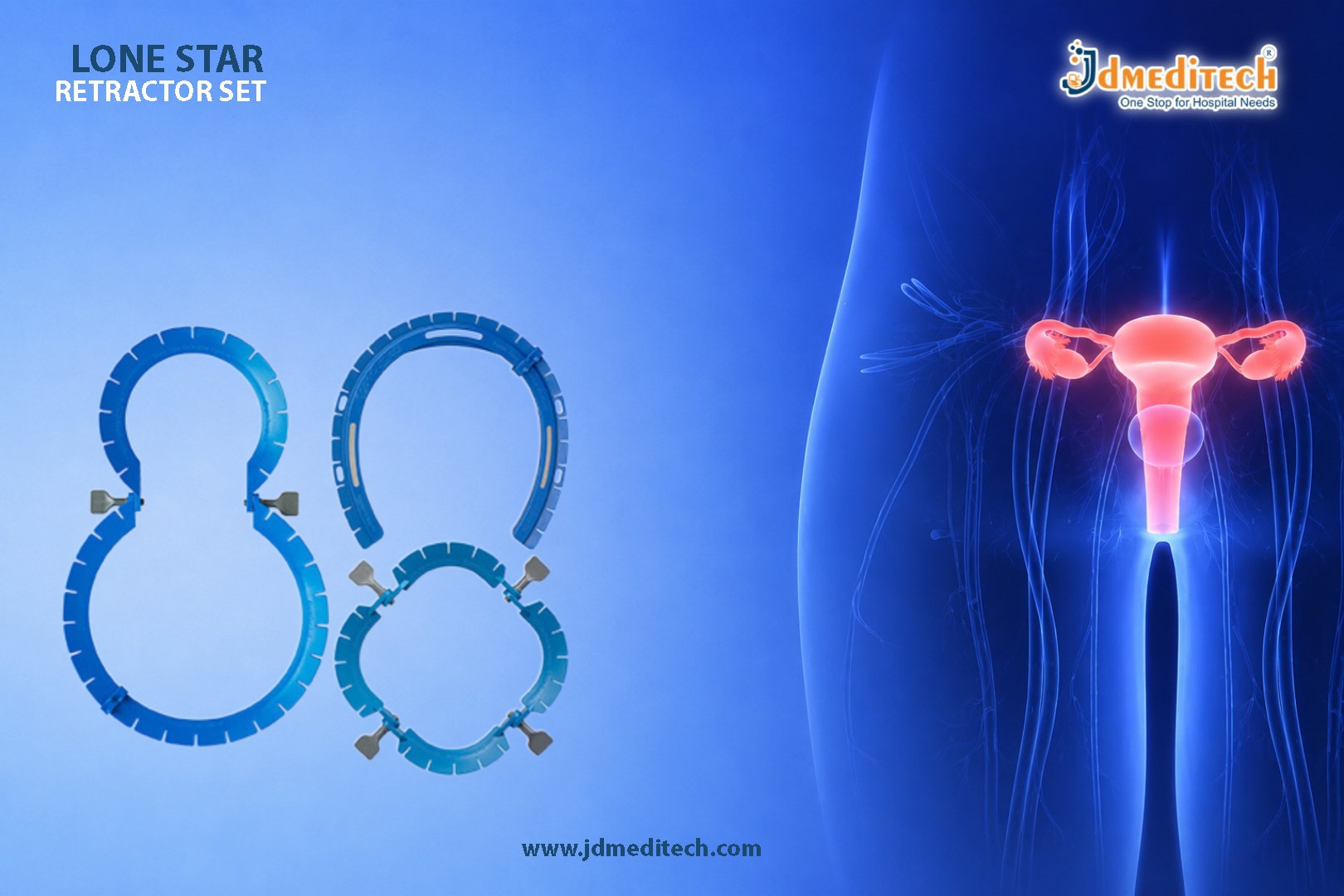 Lonestar Retractor Set for Hands-Free Surgical Retraction