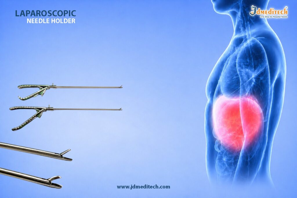 Laparoscopic Needle Holder – Stainless Steel Instrument for Precise Suturing