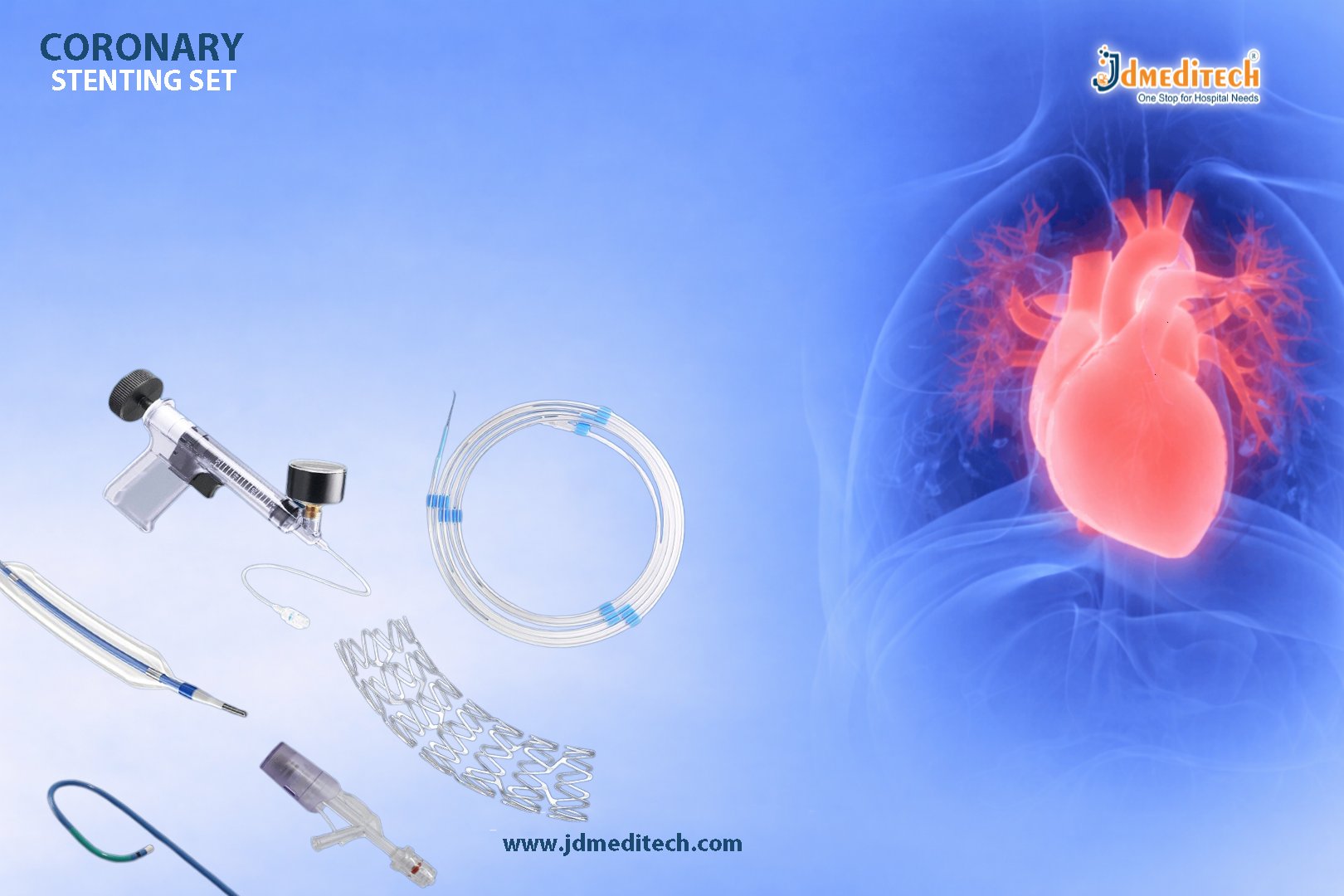 Coronary Stenting Set for Angioplasty Procedures