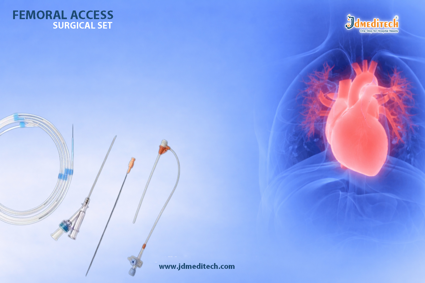 Femoral Access Surgical Set – Complete Setup for Cardiac Catheterization & Angiography