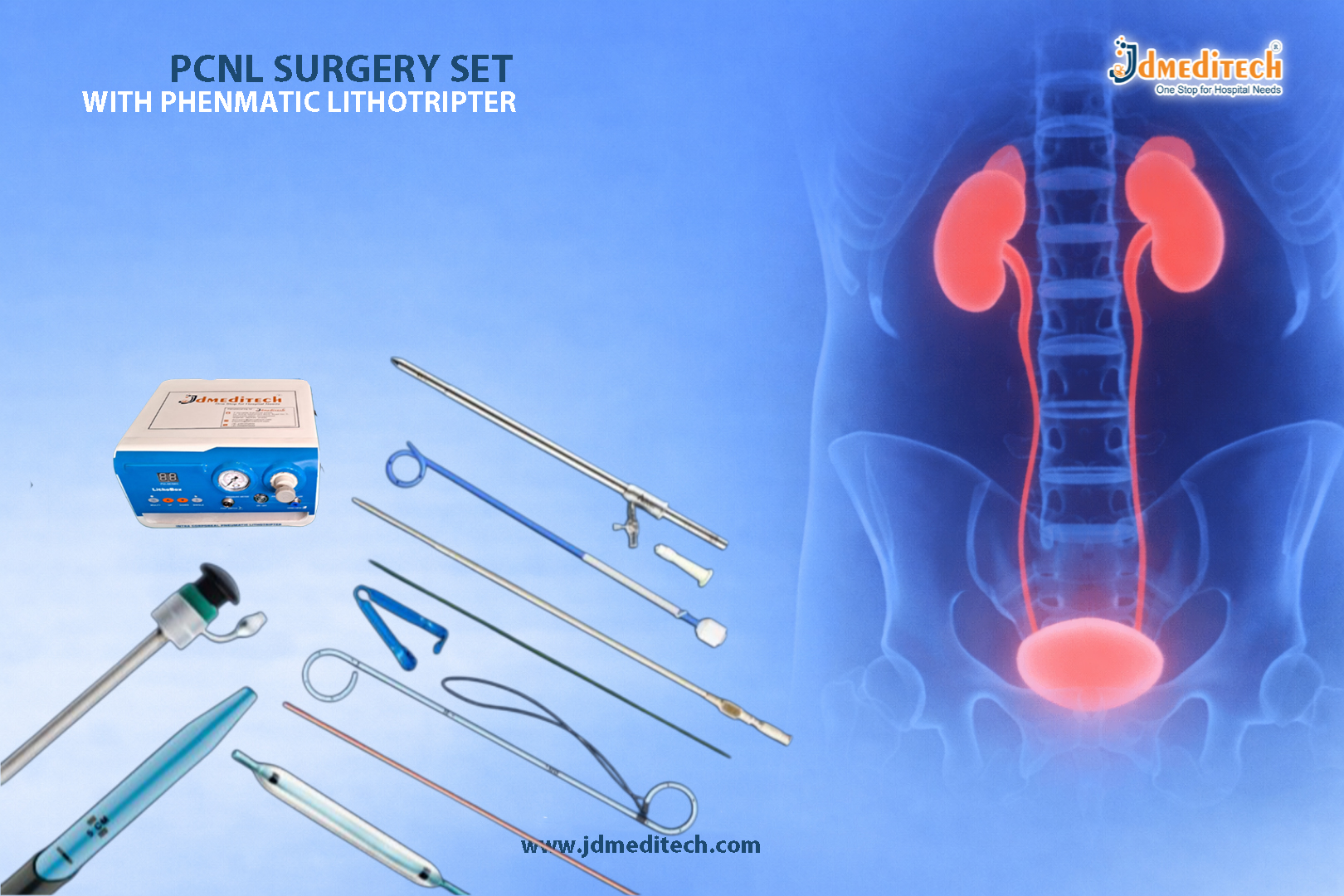 Surgery Set with Pneumatic Lithotripter | Advanced Stone Removal