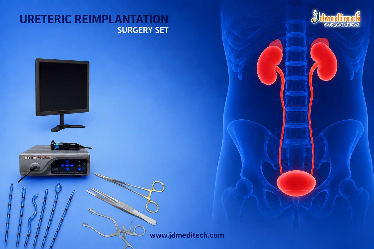 Ureteric Reimplantation Surgery Set | Ureteral Reconstruction Instruments