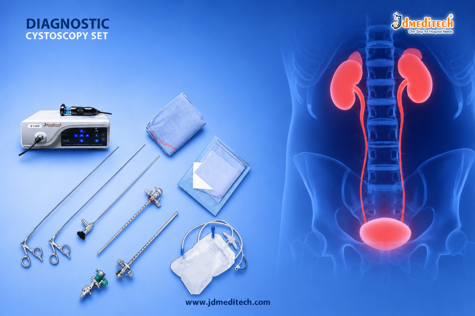 Diagnostic Cystoscopy Set for Accurate Lower Urinary Tract Evaluation