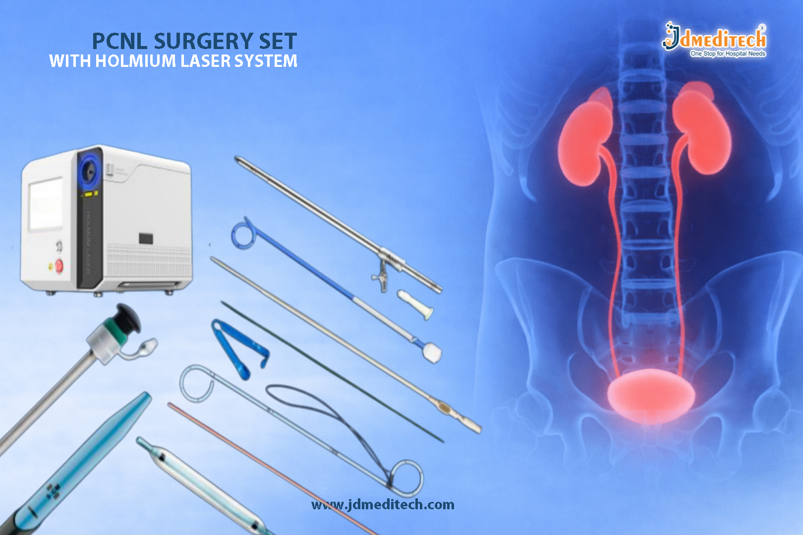 PCNL Surgery Set with Holmium Laser System for Advanced Kidney Stone Removal